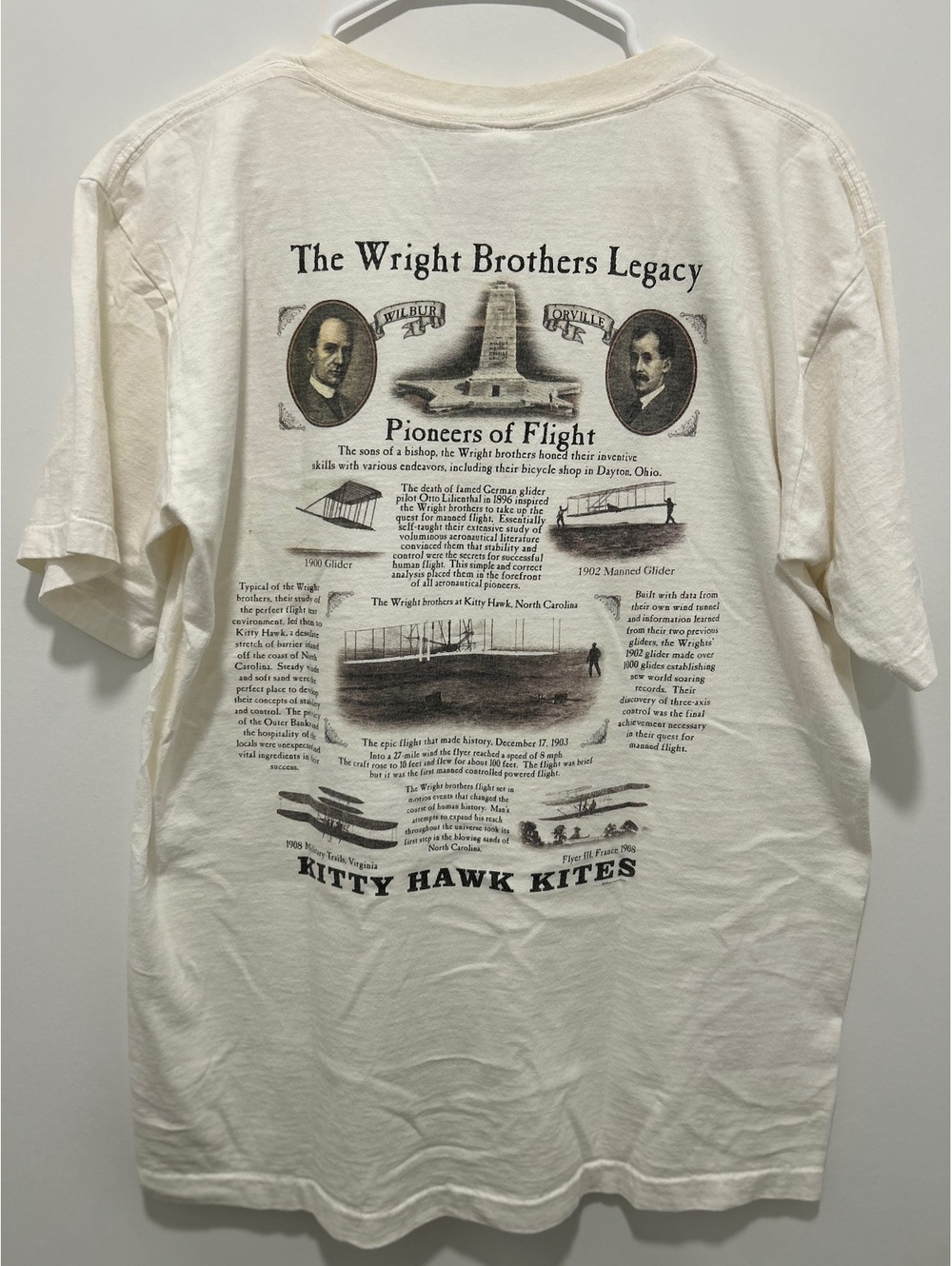 Wright Brothers Legacy Kitty Hawk N.C. Vintage Graphic T-Shirt Medium